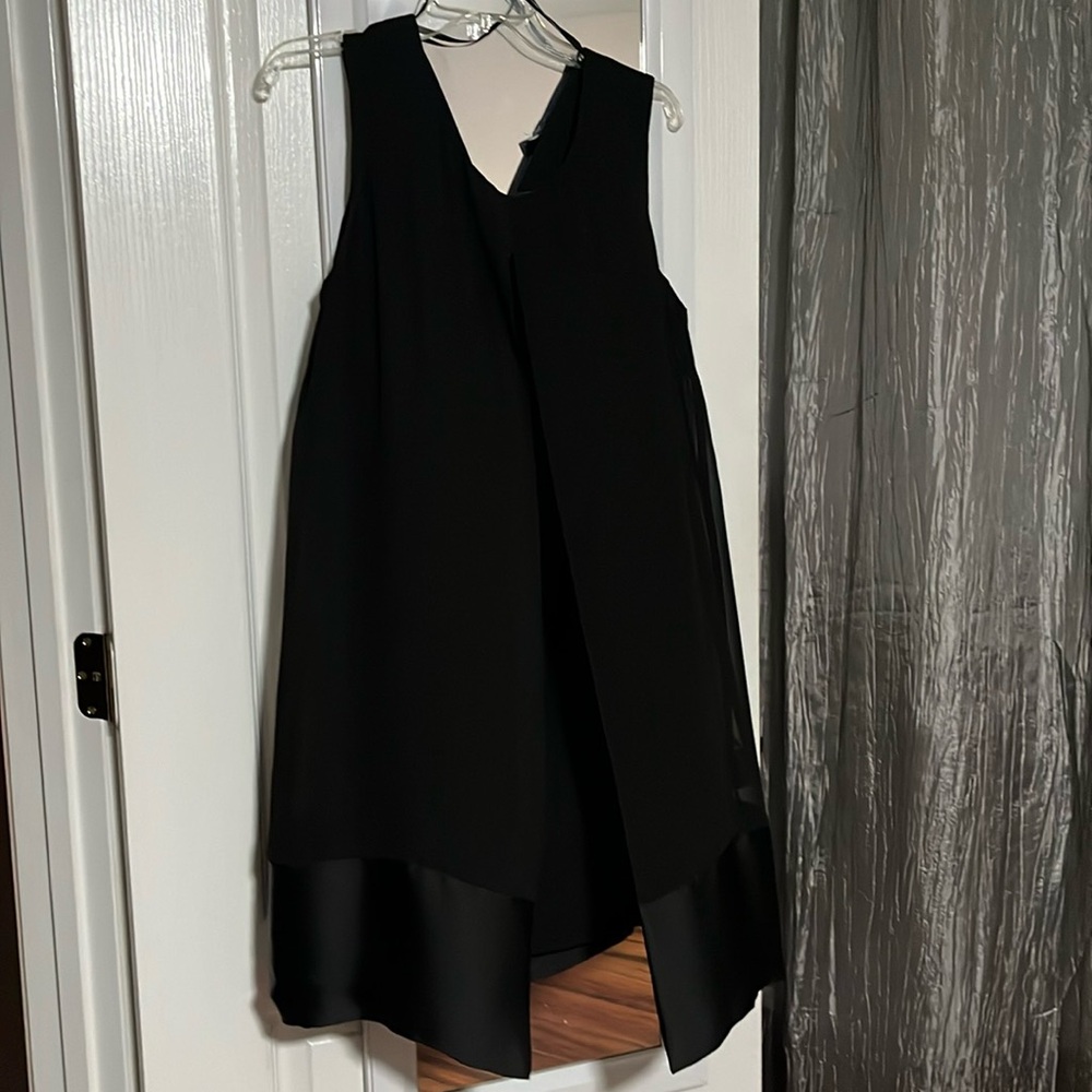 Perfect little black dress with sheer coverage!